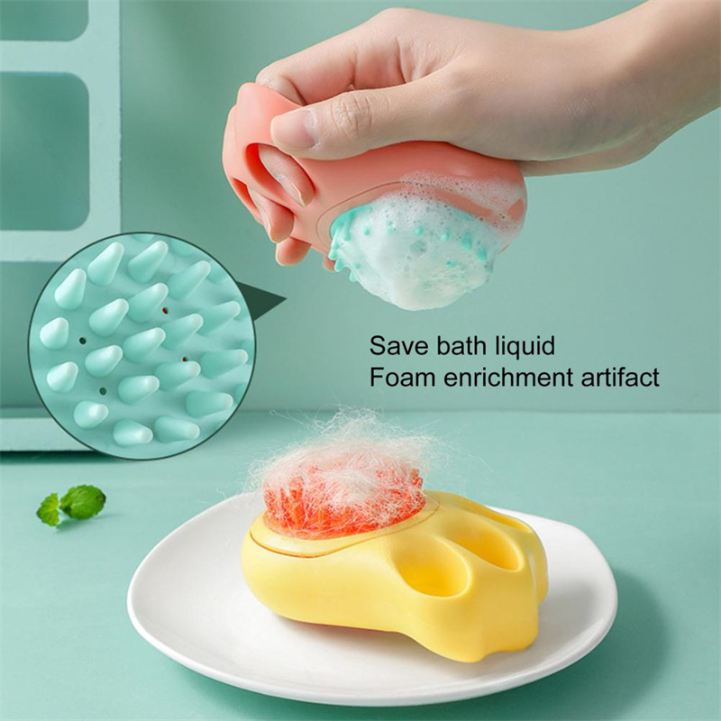 Durable Cat Paw Bath Brush Fine Foaming Labor-saving Cartoon Shape Pet Dog Cat Pet Hair Grooming Brush Reusable Dog Hair Comb Pet Products