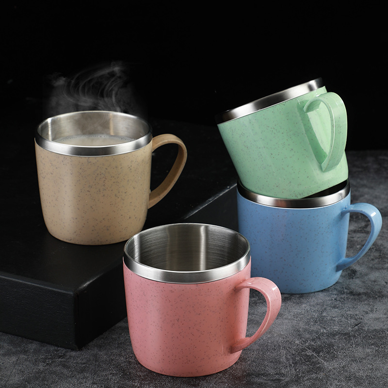 304 Stainless Steel Mug Wheat Straw Elements