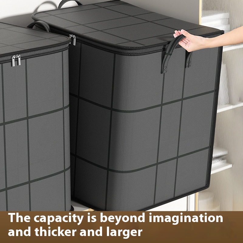 Foldable Clothes Storage Bag Large Capacity Organizer With Handle And Double Zipper For Bedding Moving Travel Under Bed Storage