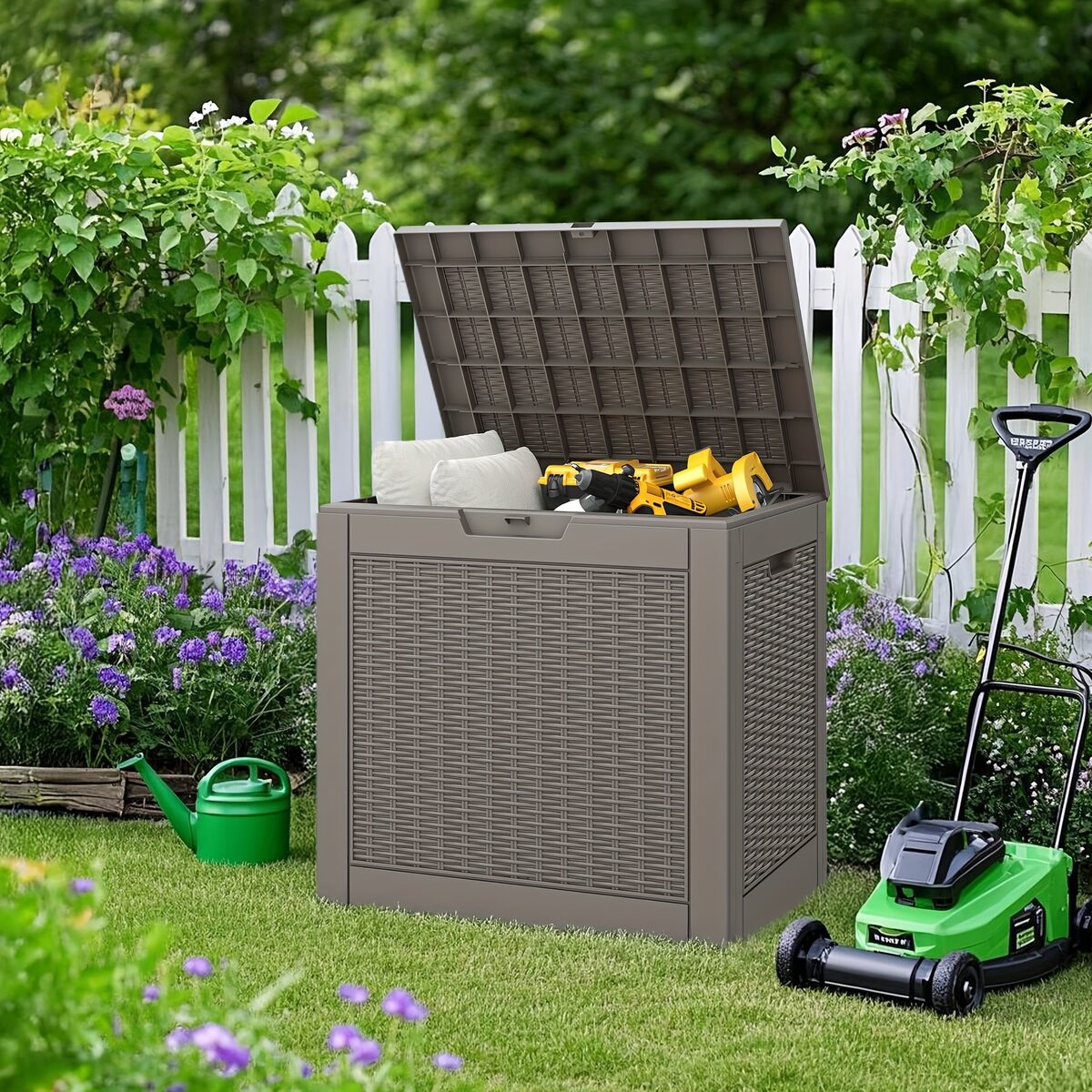 35 Gallon Waterproof Outdoor Terrace Box With Lock Hole Storage Box